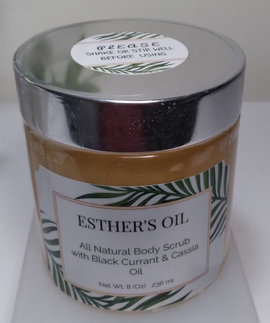 Esther's Oil All Natural Body Scrub with Black Currant, Cassia, Frankincense & Myrrh Oils
