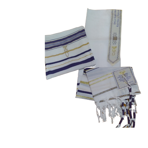 Traditional Navy Imported Messianic Prayer Shawl - The Praying Woman's Closet