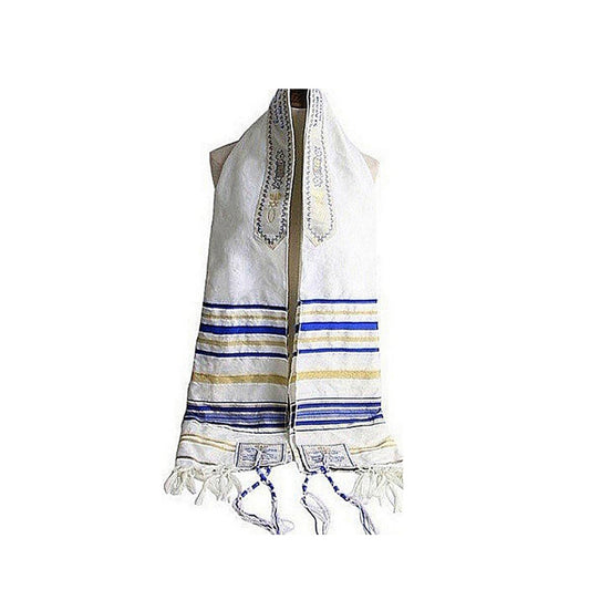 Traditional Navy Imported Messianic Prayer Shawl - The Praying Woman's Closet